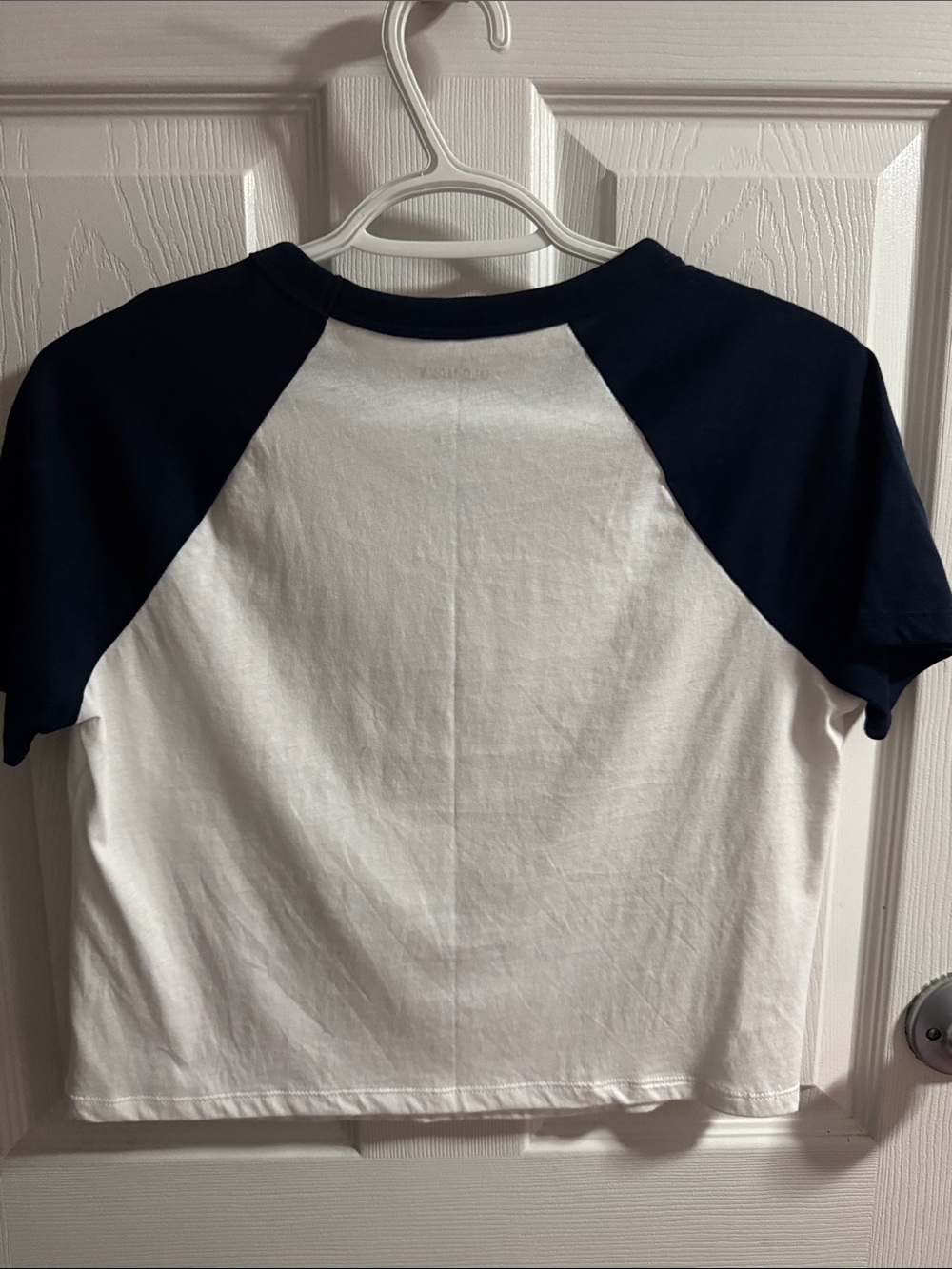 Old Navy White and Navy Raglan Short Sleeve Tee - Picture 3 of 3